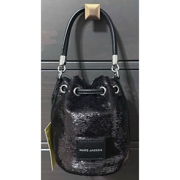 Marc Jacobs The‎ Micro Sequin Bucket Bag, BLACK - Picture 6 of 16
